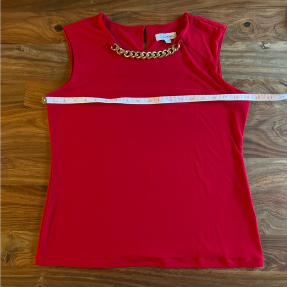NWOT Red Calvin Klein Shirt/Blouse - Picture 7 of 11